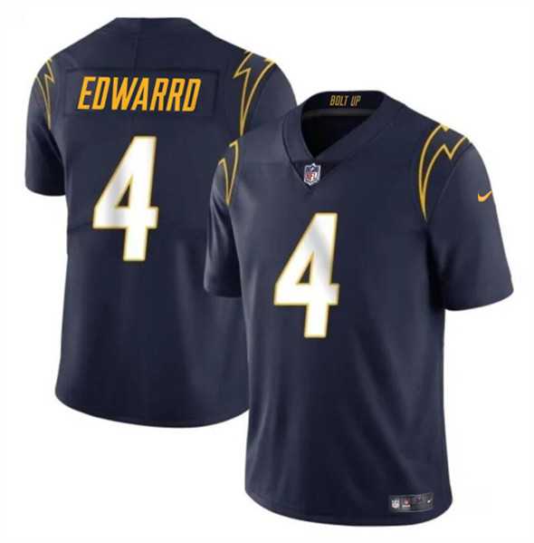 Youth Los Angeles Chargers #4 Gus Edwards Navy Vapor Untouchable Limited Stitched Jersey Dzhi